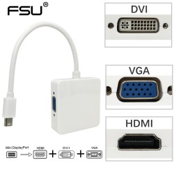 3 in 1 Mini DisplayPort zu HDMI/DVI/VGA Adapter