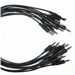 10pcs Câble de patch Eurorack 3.5mm mono jack 30cm noir