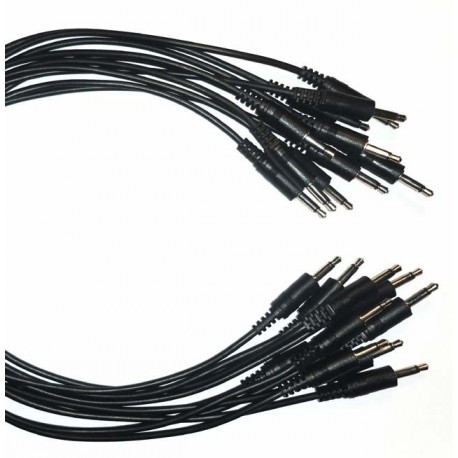 10pcs Câble de patch Eurorack 3.5mm mono jack 30cm noir