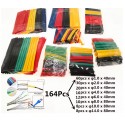 Assortiment de 164 tubes thermorétractables, différentes couleurs et tailles