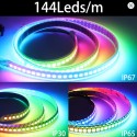 1m WS2812B RGB Pixel LED Strip 144 LEDs noir IP30