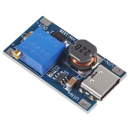 USB-C Step-Up Spannungswandler 2-24V DC-DC Boost Converter