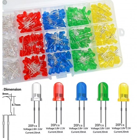 100-teiliges 3mm LED Sortiment in Box