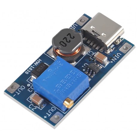 MT3608 USB Type-C Step-Up Converter 2-24V a 5-28V